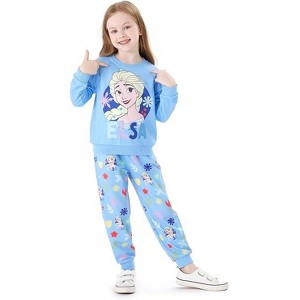 PATPAT Disney Frozen Toddler Girl Outfits Long Sleeve Shirt and Pocket Pant Clothing Sets Fall Casual Pullover Dailywear - 1 of 4