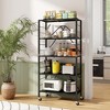 Tangkula 5-Tier Foldable Storage Shelf w/ Wheels Adjustable Shelves Metal Shelving Unit - 2 of 4