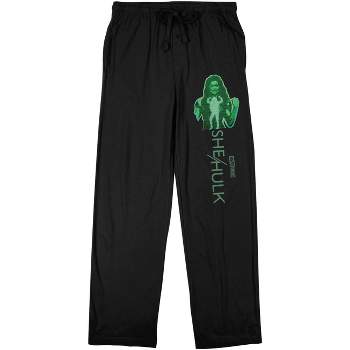 She-Hulk Disney+ Green Power Girl Men's Black Sleep Pajama Pants
