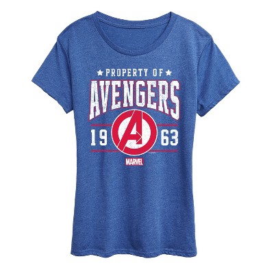 T-shirt Donna Marvel Avengers: Endgame - Logo Blu, Maniche Arrotolate, In Cotone Organico Bio