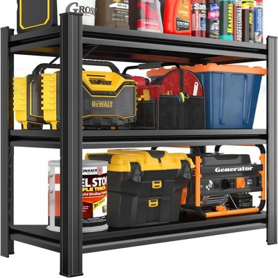 Syemin Utility Storage Shelves 3-Layer Metal Storage Rack, Adjustable Heavy Duty Shelves, Industrial Shelving Unit, Black, 39.37"*13.77"*31.5"