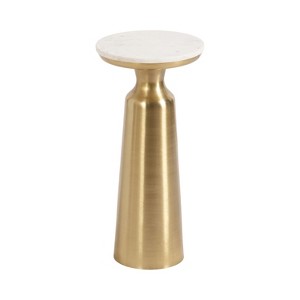 Kate and Laurel Cardina Round Drink Table, 10x10x22, White - 1 of 4