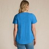 Lands' End Women's Slub Flutter Sleeve Lace Trim Notch Neck Tunic Top - 2 of 4