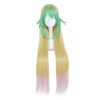 Unique Bargains Women's Wigs 39" Green Blonde Pink with Wig Cap - 2 of 4