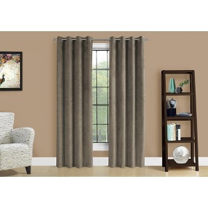 MAYEERTY Curtain Panel Taupe Velvet Modern for Room Darkening Living Room 54"x84" 2pcs - 1 of 4