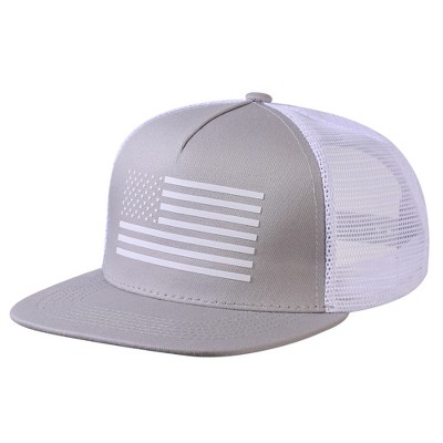 Nertpow Baseball Cap, Snapback Trucker Hat for Men & Women with American Flag and Adjustable, Breathable Mesh, Flat Bill Hats