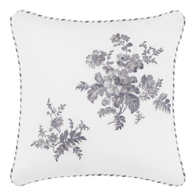 King Gray Floral Cotton 7-Piece Ruffled Bedspread Cover Set