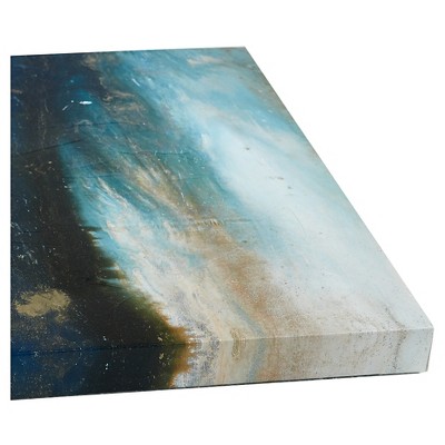 Rolling Waves Blue and White Abstract Canvas Triptych Set