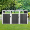 Ridstar 87.4 in. W Outdoor Multi-Purpose Metal Storage Cabinet for Waste Disposal-Grey - 4 of 4