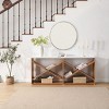 70.9 Inch Console Table Farmhouse,X Shape Detachable ExtraLong Console Table Storage,Console Table In Living Room,Entrance,Corridor-Cuddlewood - 4 of 4