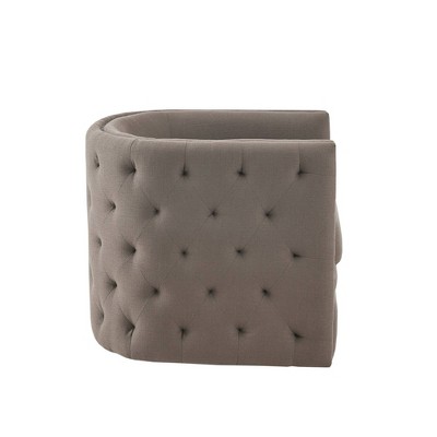 Grayson Barrel Swivel Accent Chair in Gray Leather