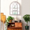 HOMCOM 41" x 31.5" Large Rustic Wall Mirror, Arch Window Mirror for Wall in Living Room, Bedroom, Natural - 3 of 4
