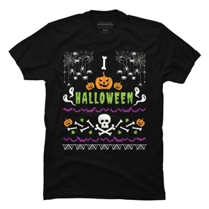 Men's Design By Humans Halloween Lover Ugly Sweater By machmigo T-Shirt - 1 of 4