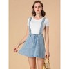 Allegra K Women's Denim A-Line Adjustable Strap Braces Mini Suspender Skirt - 2 of 4