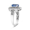Silver Diamond Accent and 8X6 mm Emerald-Shape Blue Topaz Ring - 4 of 4