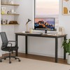 63 Inch Computer Desk, Large Office Desk with Black Metal Frame, Modern Simple Style Gaming Desk, Sturdy Write Desk for Home, Work, Study - 2 of 4