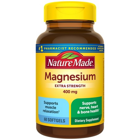 Nature Made Extra Strength Magnesium Oxide 400mg, Muscle, Nerve, Bone, Heart Support Softgels - 60ct - image 1 of 4