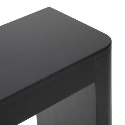 Plank+Beam 46" Black Solid Pine Wood Console Table with Rounded Edges