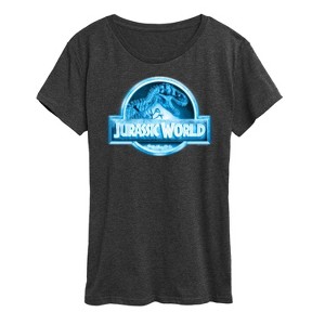 Women's - Jurassic Park - Jurassic World Logo Night Vision Short Sleeve Graphic T-Shirt - 1 of 4