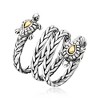 Ross-Simons Sterling Silver and 18kt Yellow Gold Bali-Style Turtle Wrap Ring - 3 of 4