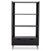 62.4" 2 Drawers Kalien Modern and Contemporary Bookshelf with Display Shelves Espresso Brown - Baxton Studio: Engineered Wood, MDF - 2 of 4