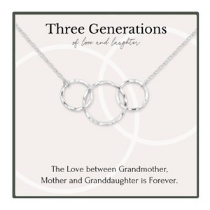 HOPE LOVE SHINE 3 Generations Necklace – Grandmother, Mother, Daughter Gift, Three Interlocking Circles Necklace Gold Silver - 1 of 1
