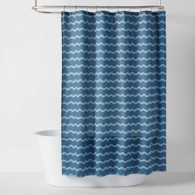 Wave Kids Shower Curtain Blue