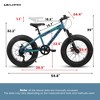 YONWAY 20 Inch Fat Tire Bike, 7 Speed Mountain Fat Tire Bike, Dual Disc Brakes, Carbon Steel Frame Front Suspension Mountain Buggy  for Kids - 3 of 4