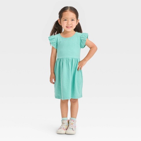 Toddler Girls' Knit Jersey Dress with Pocket   Cat & Jack™ Green M