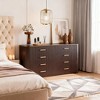 8 Drawer Dresser for Bedroom, 53.9" Wide Drawers with Gold Handles, Curved Profile, Wood Storage Dressers Organizer for Living Room - 2 of 4