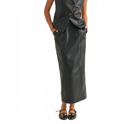 Women's Leather Pencil Skirt - MIOU MUSE