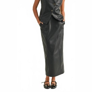 Women's Leather Pencil Skirt - MIOU MUSE - 1 of 4