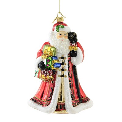 Huras 7.5" Santa W/ Drum & Colorful Gifts Ornament Christmas Staff  -  Tree Ornaments