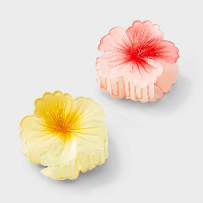 Girls' 2pk Hibiscus Claw Clips - art class™