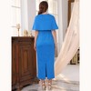 INSPIRE CHIC Women's Formal Sets 2025 Elegant Cocktail Wedding Guest Sheath Dresses with Cape 2pcs - 4 of 4
