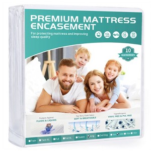Aoibox King Mattress Protector Cover 76x80 Waterproof Encasement Soft Terry Top 12 Inch Deep Pocket Zipper Closure - 1 of 4