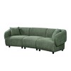 98.5" Boucle Curved 3-Seater Sofa with Plush Cushions & Wooden Frame - 4 of 4