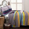 Boho Stripe Reversible Cotton Quilt 3 - Piece Set, Full/Queen, Plum Yellow - 2 of 4