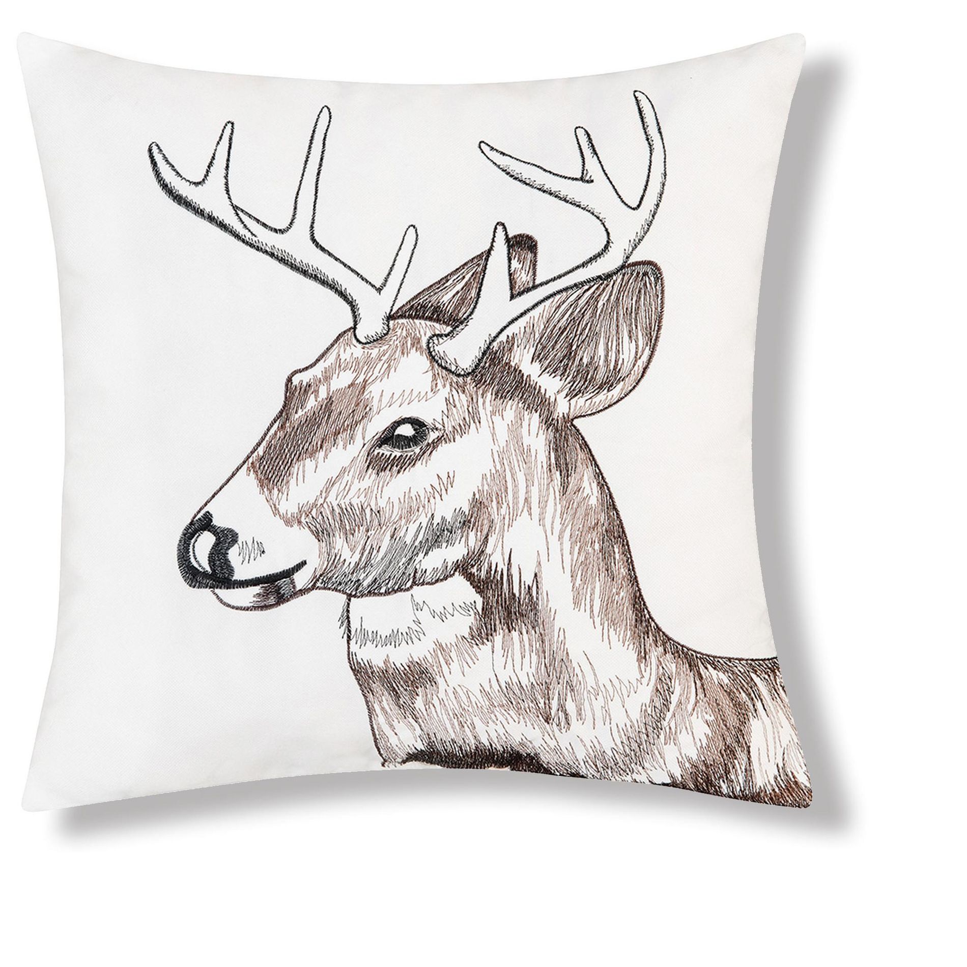 C&F Home Deer Buck Portrait Indoor/Outdoor Embroidered Accent Throw Pillow 18" x 18"