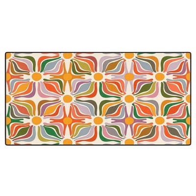 evamatise Abstract Flowers Summer Holiday Desk Mat - Deny Designs