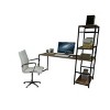 INFURNIC Desks Writing Desk with Black Metal Frame and 2 Shelves for Organized Home Office Space, Easy to Assemble, Black, 25"*55"*25" - 2 of 4