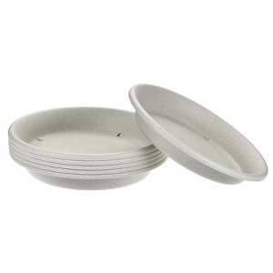Unique Bargains Indoor Outdoor Plastic Round Flower Drip Tray Plant Pot Saucer 7 Inch 6 Pcs - 1 of 4