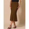 INSPIRE CHIC Women's Texture Stretchy Bodycon Mermaid Fishtail Lettuce Hem Elastic High Waist Maxi Skirts - 2 of 4