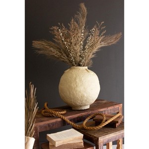 Neutral Paper Mache Accent Urn – 15" Tall Small Decorative Form by Kalalou - 1 of 4