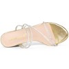Allegra K Women's Rhinestone Instep Strap Block Heel Slide Sandals - 4 of 4