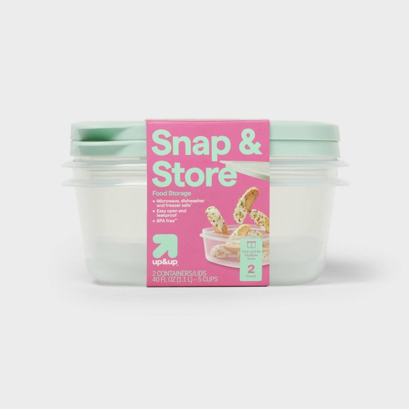 Deep Square Food Storage Containers - 40 fl oz/2ct - up &#38; up&#8482;, 1 of 4