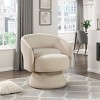 Okak Luxury 360 Degree Accent Swivel Chair with Comfy Velvet Upholstery Solid Wood Stylish Armchair for Living Room Office Lounge - 2 of 4