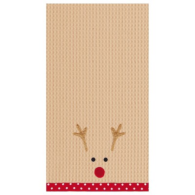 C&F Home Reindeer Waffle Weave Cotton Kitchen Towel