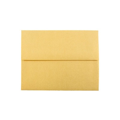 JAM Paper A2 Metallic Invitation Envelopes 4.375 x 5.75 Stardream Gold GCST608