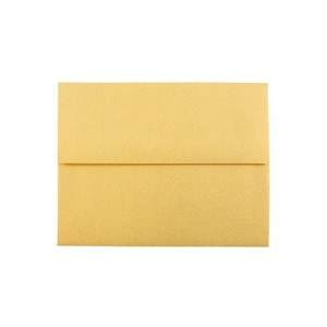 JAM Paper A2 Metallic Invitation Envelopes 4.375 x 5.75 Stardream Gold GCST608 - 1 of 2